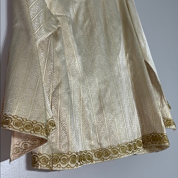 Handmade Gold Bell Sleeve embroidered trim tunic gold custom medium - Picture 2 of 8